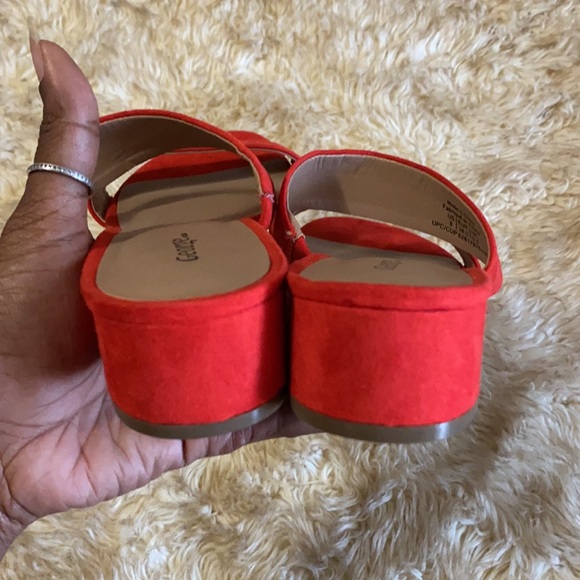 Red Ladies Two Strap Sandals - Picture 3 of 7